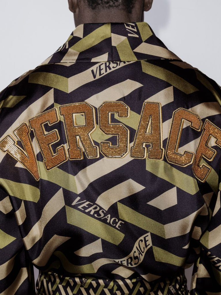 La Greca Embroidered Silk Robe