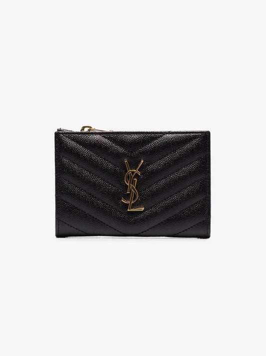 Black Monogram Leather Wallet