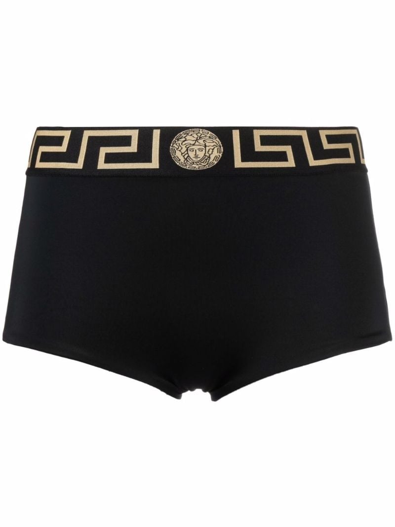 Black Greca Border Bikini Bottoms
