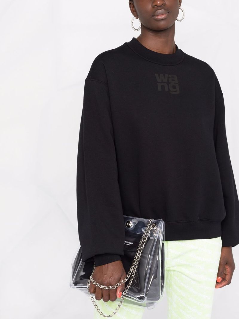 Black Logo Print Cotton Sweatshirt