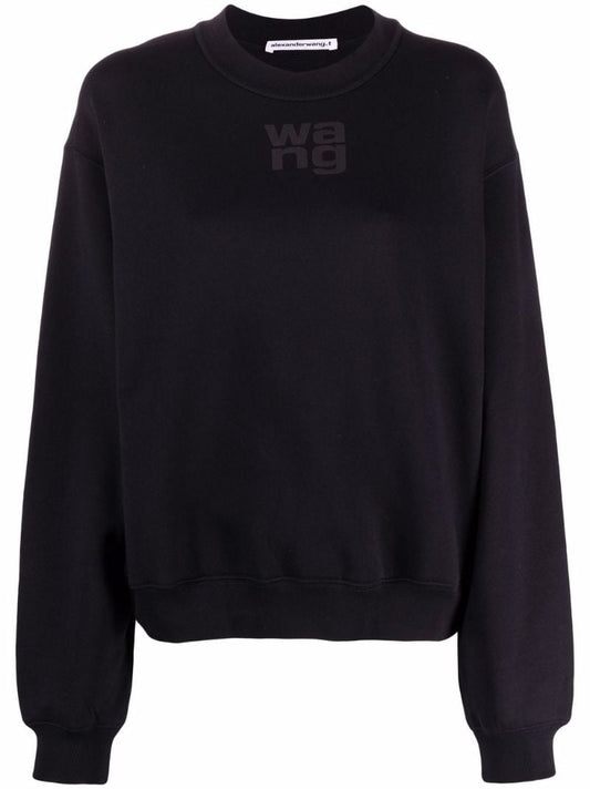 Black Logo Print Cotton Sweatshirt