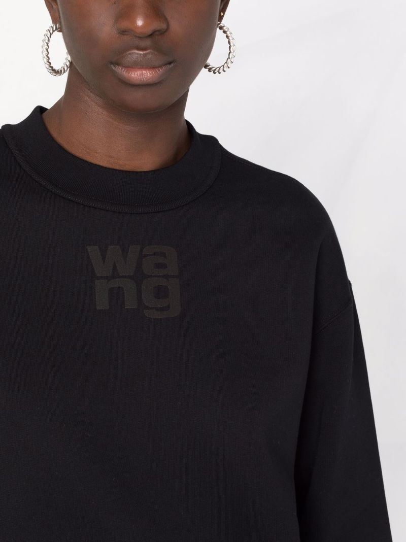 Black Logo Print Cotton Sweatshirt