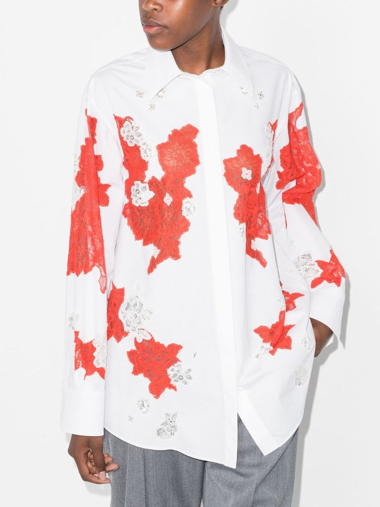 Floral Lace Insert Shirt