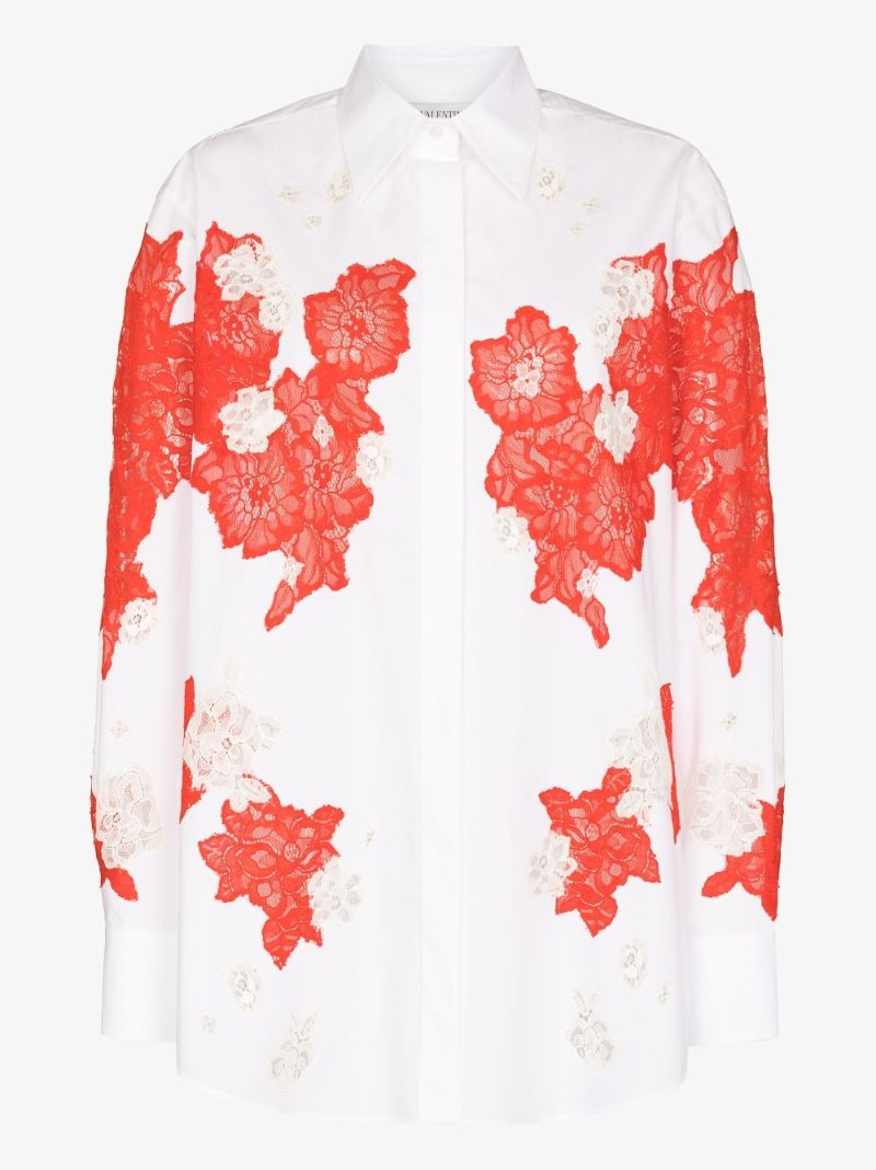 Floral Lace Insert Shirt