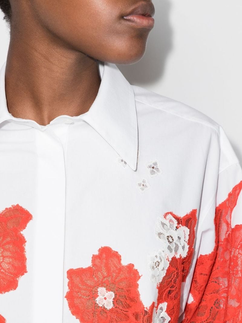 Floral Lace Insert Shirt
