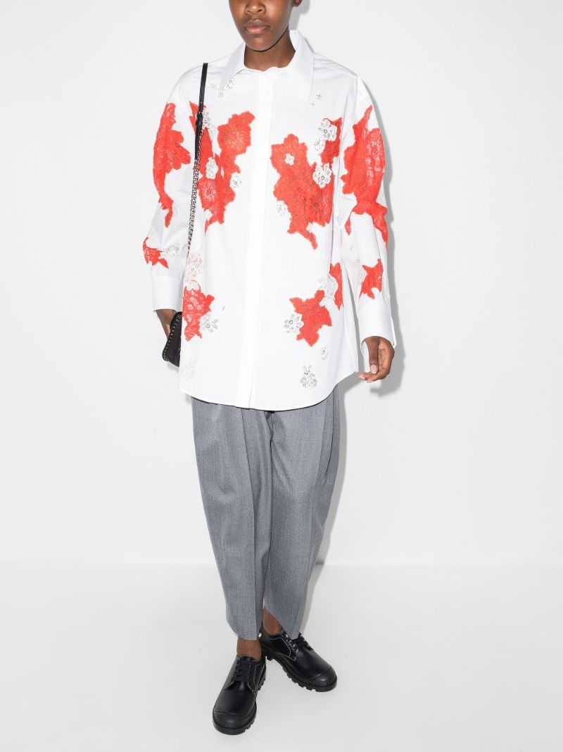 Floral Lace Insert Shirt