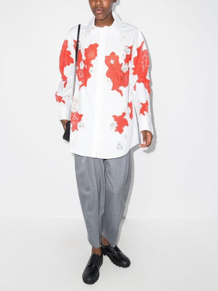 Floral Lace Insert Shirt