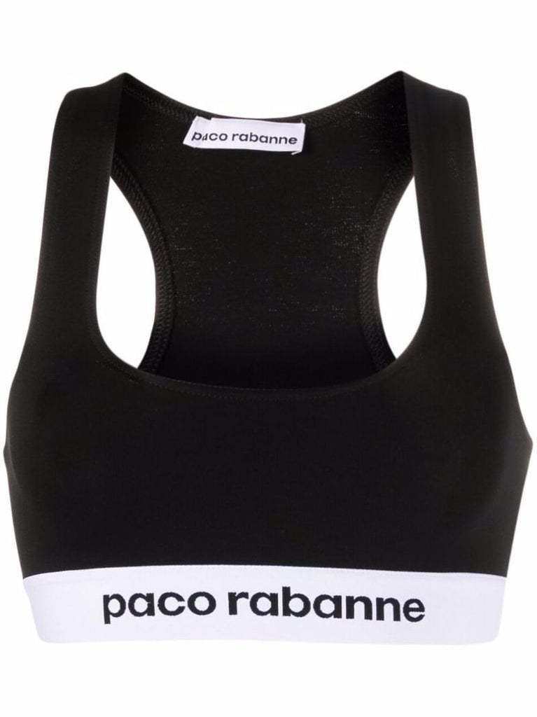 Black Logo Band Bralette