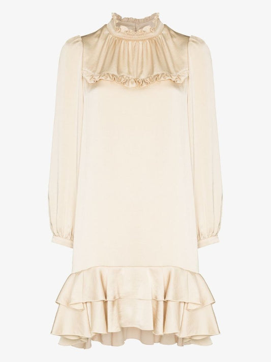High Neck Ruffle Mini Dress