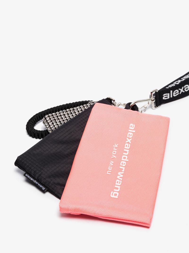 Black Elite Crystal Multipouch Lanyard