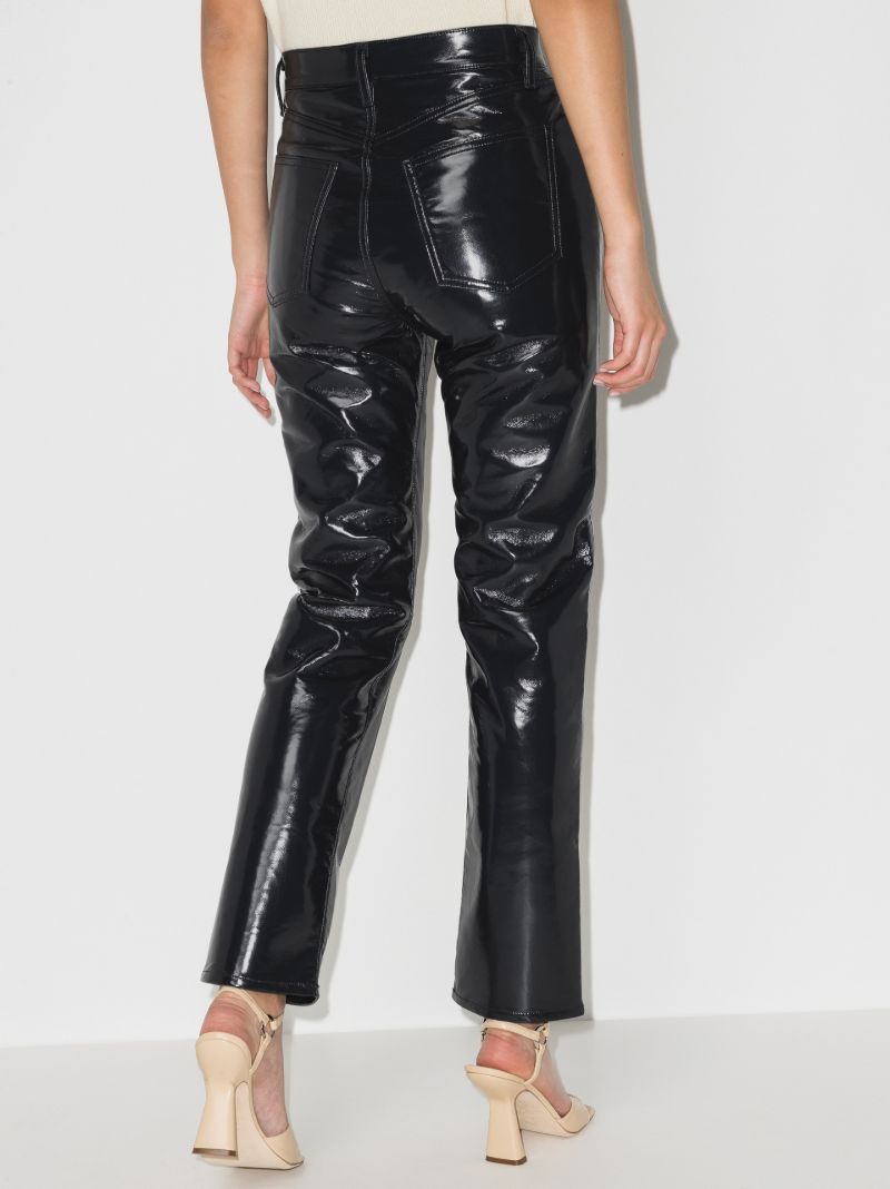 Black '90s Pinch Waist Straight-leg Trousers