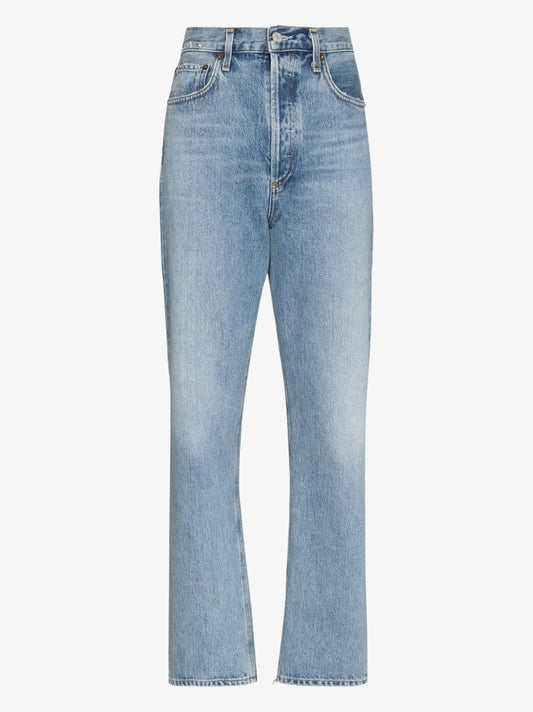 Blue '90s Pinch Waist Straight-leg Jeans
