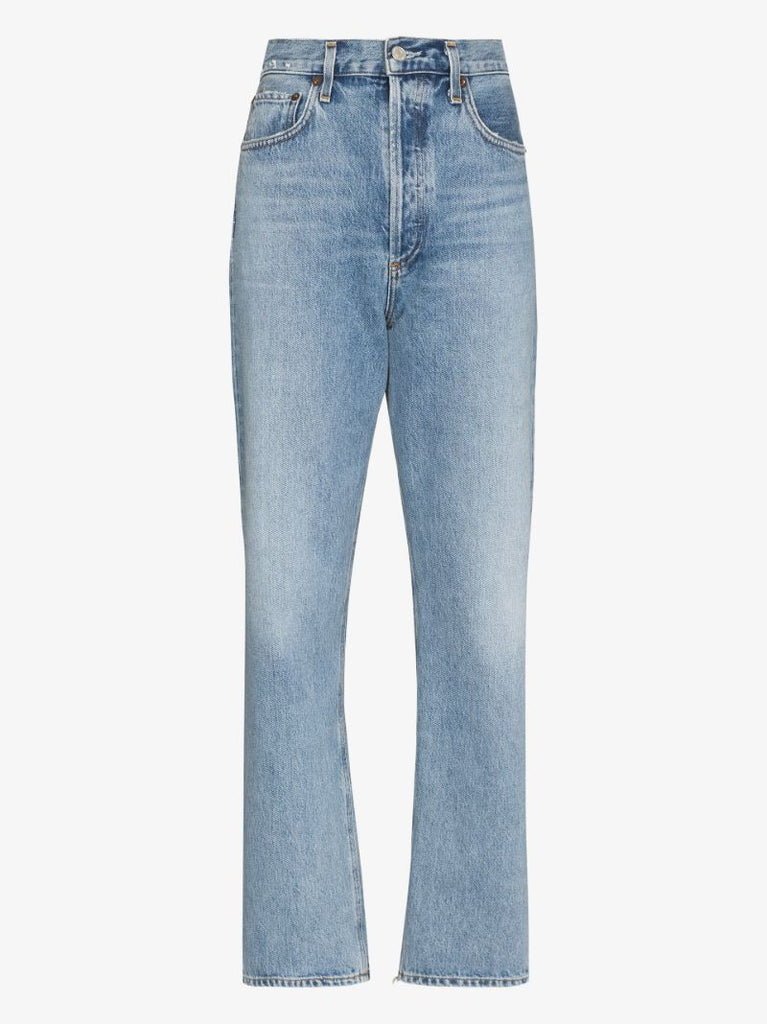 Blue '90s Pinch Waist Straight-leg Jeans