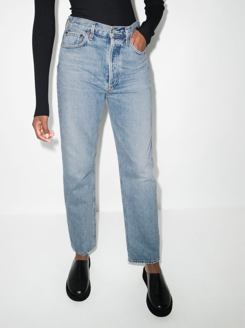 Blue '90s Pinch Waist Straight-leg Jeans