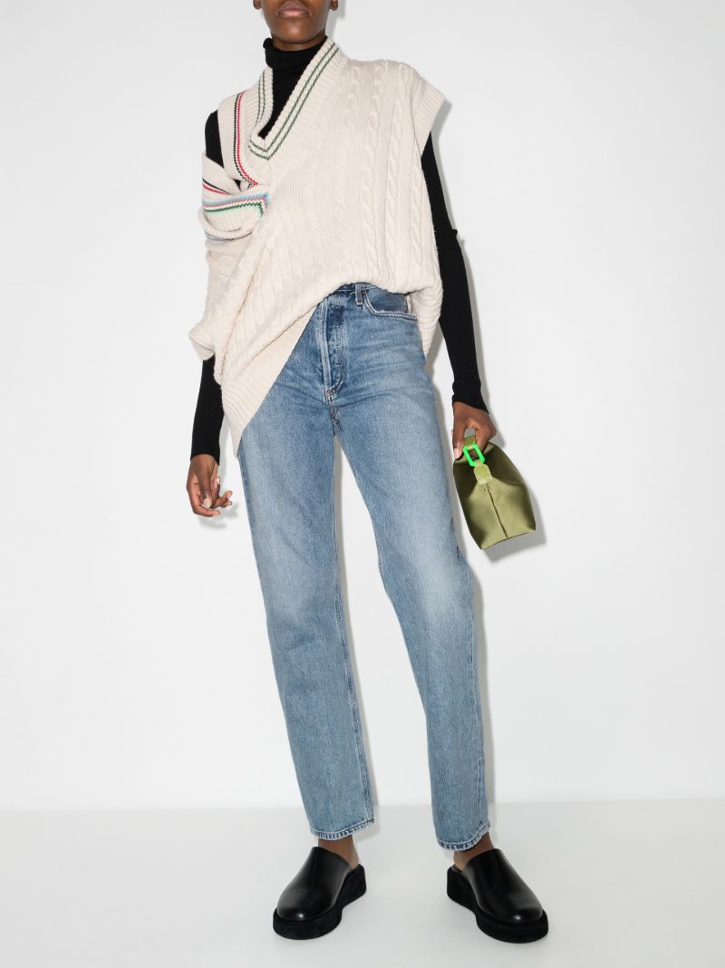 Blue '90s Pinch Waist Straight-leg Jeans