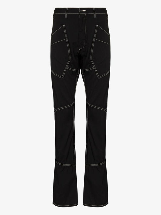 Topstitched Wool Trousers