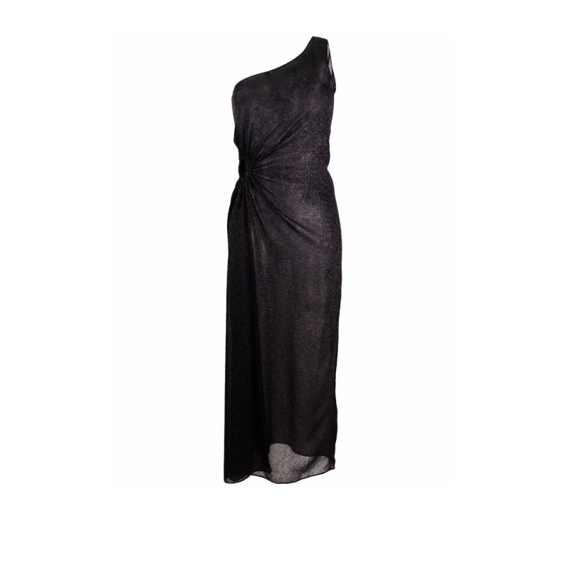 Black Metallic Asymmetric Dress