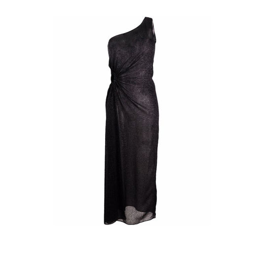 Black Metallic Asymmetric Dress