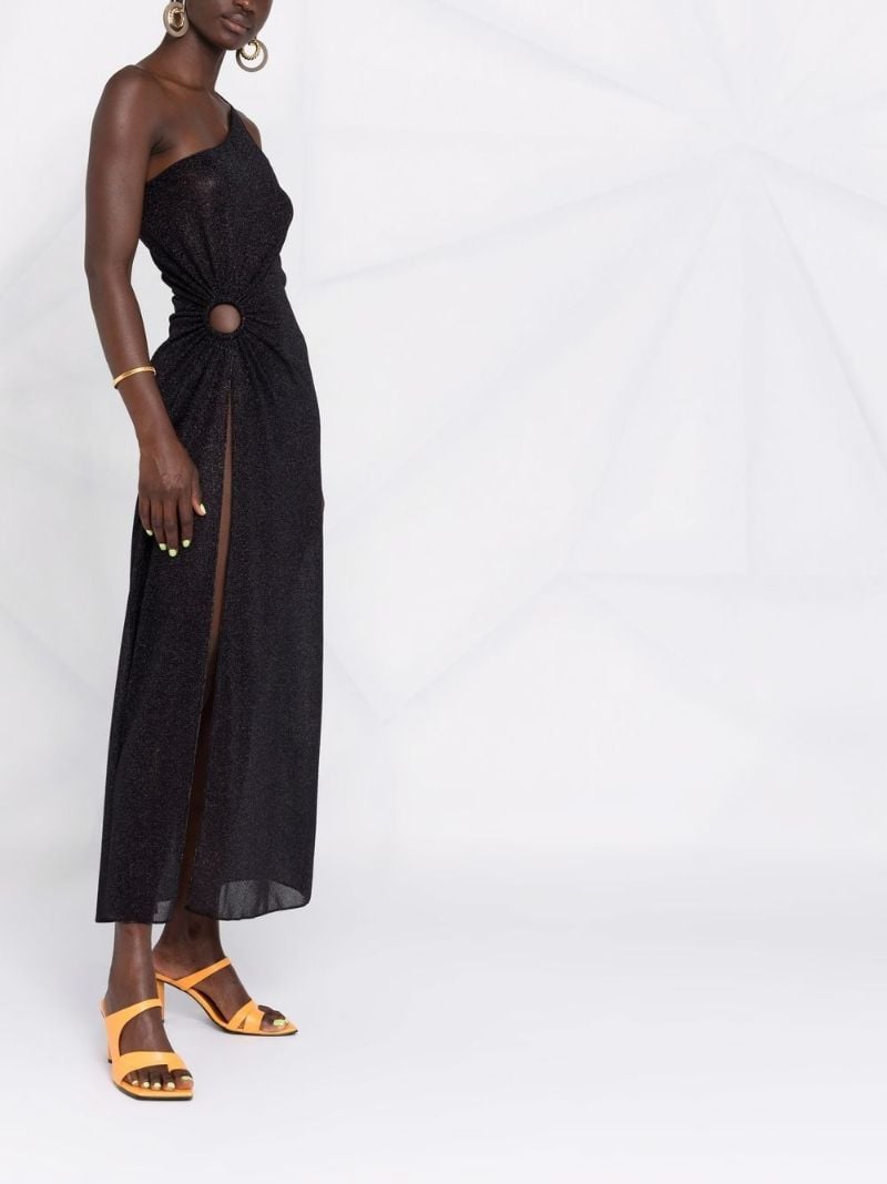 Black Metallic Asymmetric Dress