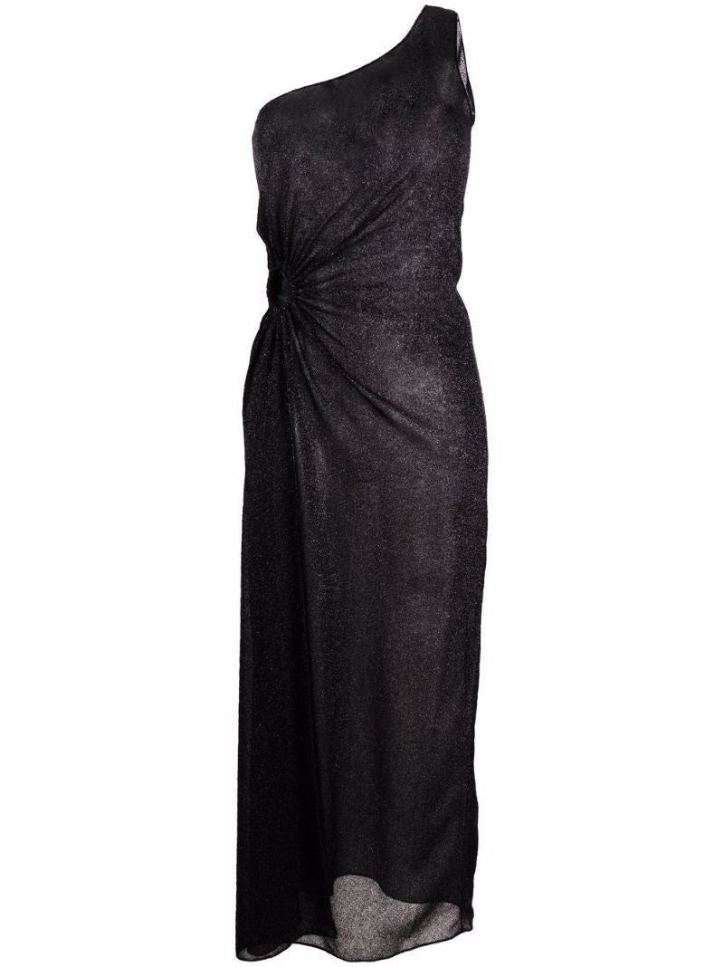 Black Metallic Asymmetric Dress