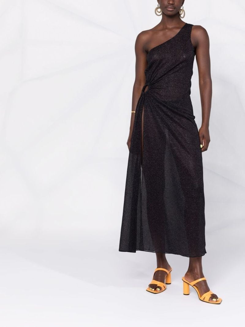 Black Metallic Asymmetric Dress