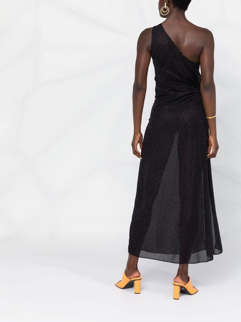 Black Metallic Asymmetric Dress