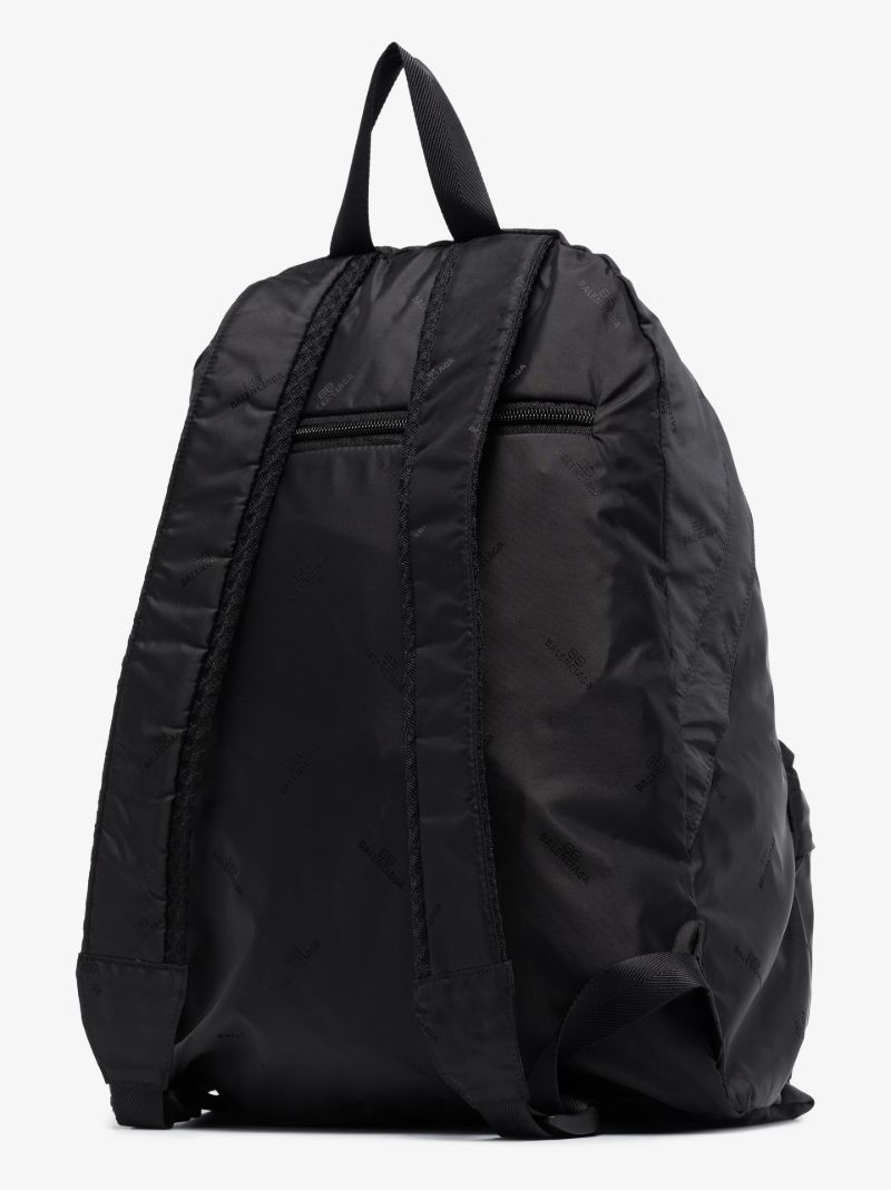 Black Logo Print Technical Backpack