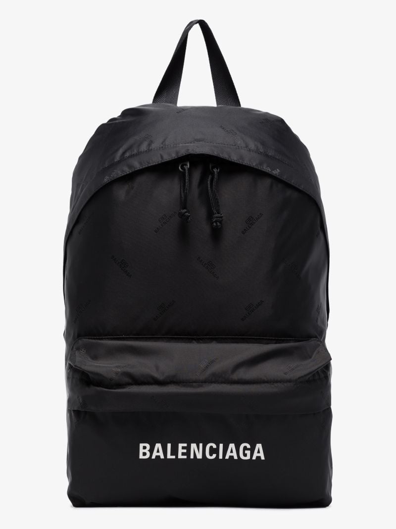 Black Logo Print Technical Backpack