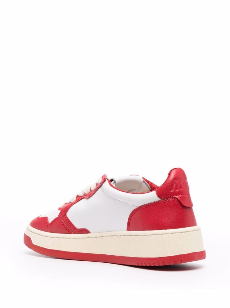 Red Action Low-top Leather Sneakers