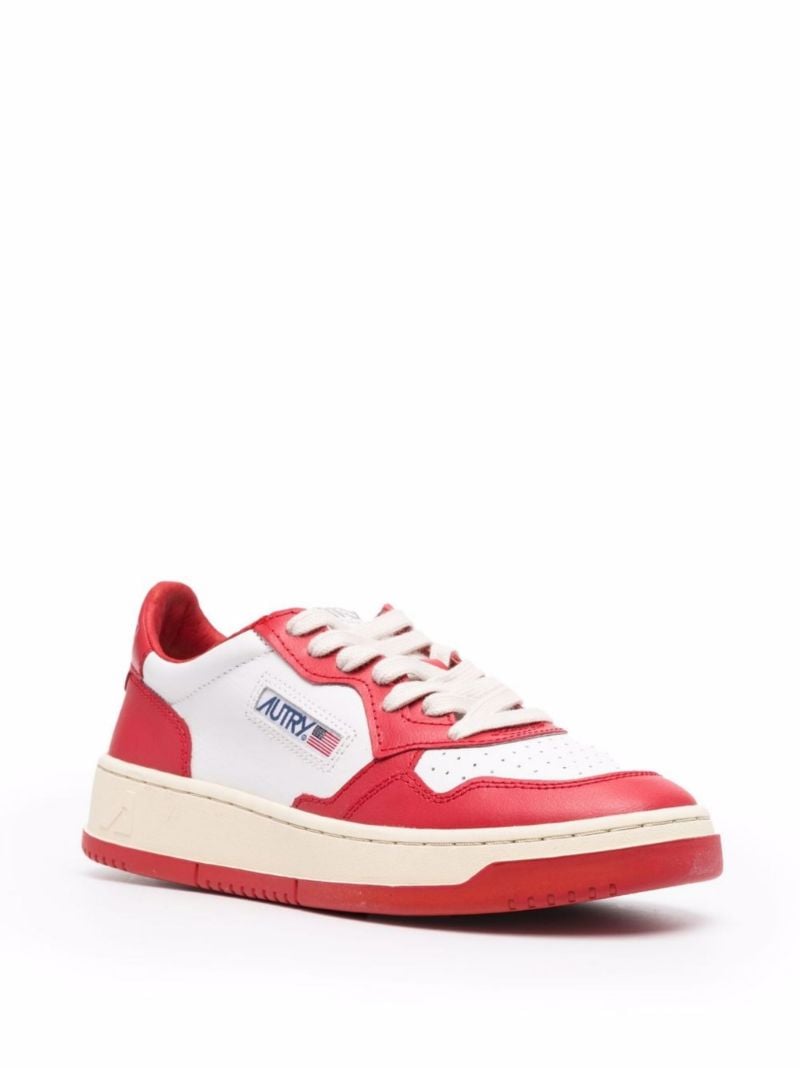 Red Action Low-top Leather Sneakers