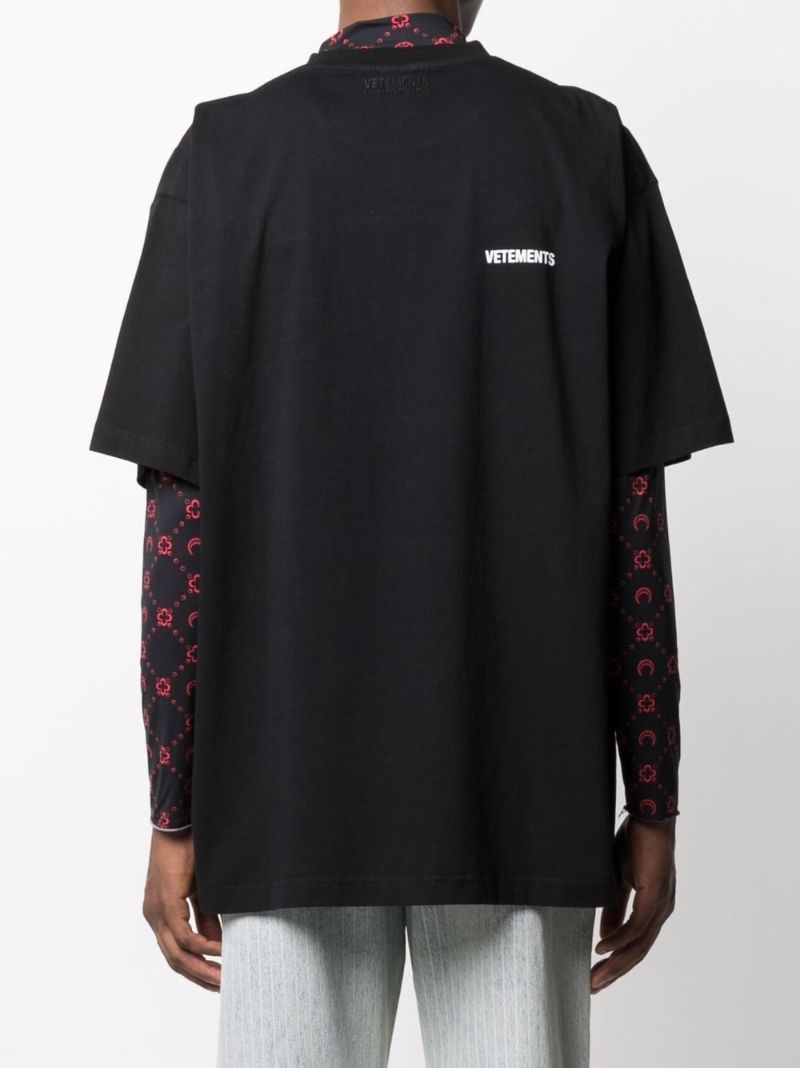 Black Graphic Print Cotton T-shirt