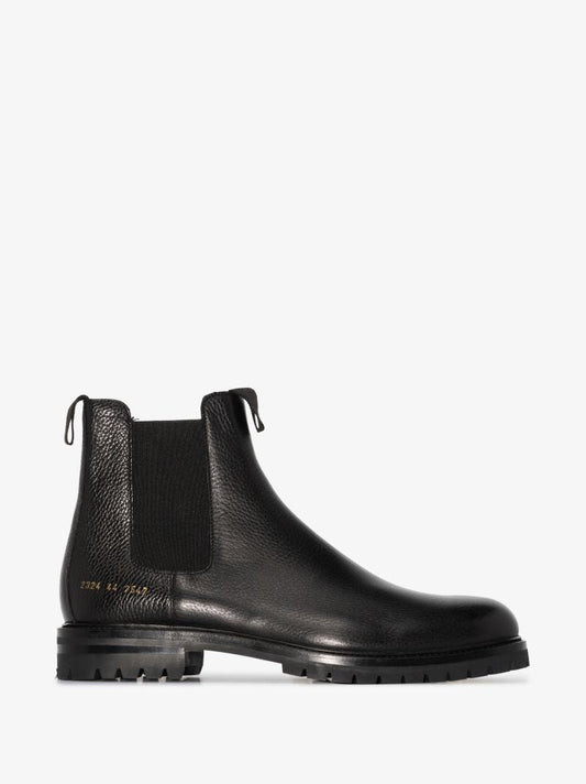 Black Winter Leather Chelsea Boots
