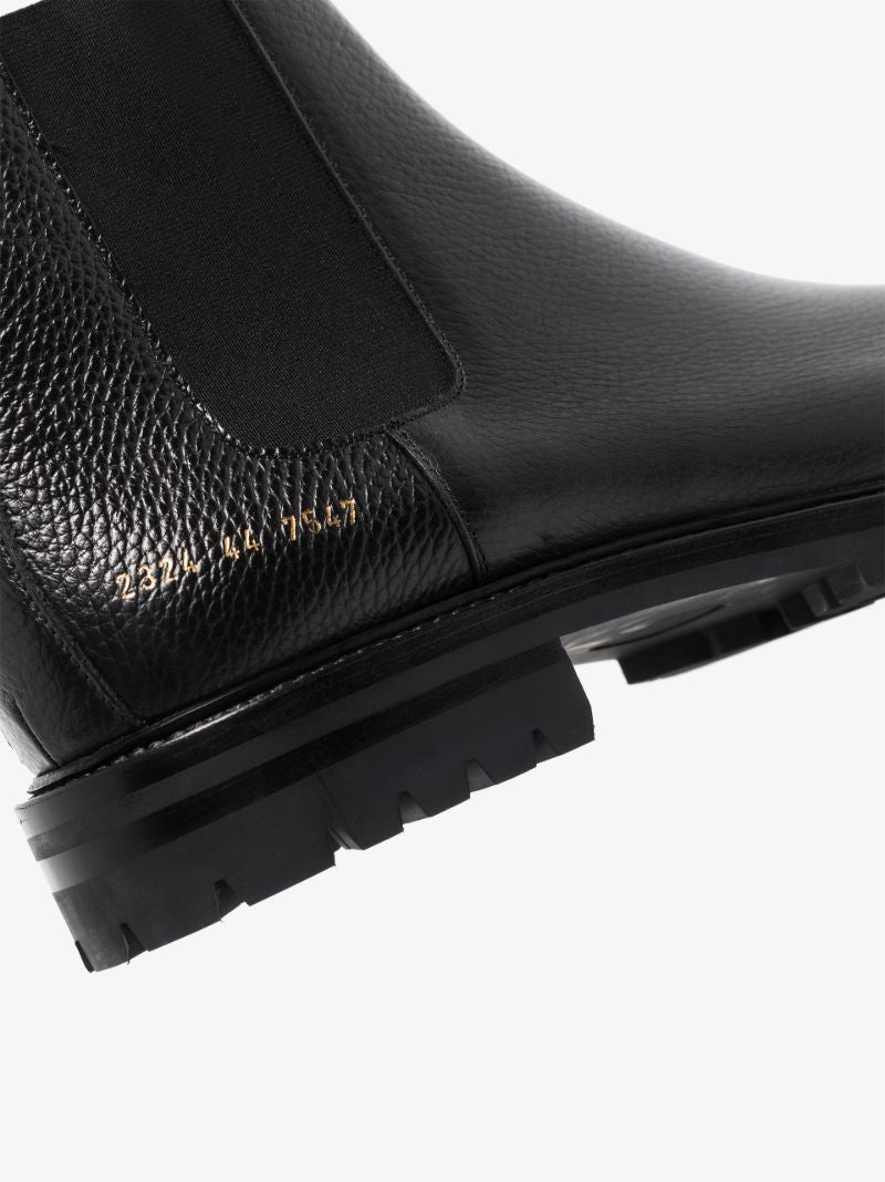 Black Winter Leather Chelsea Boots