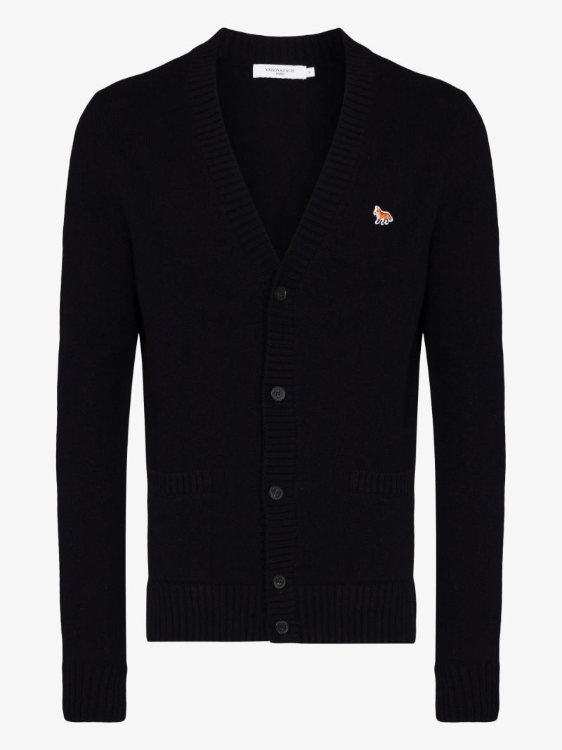 Fox Patch Wool Cardigan