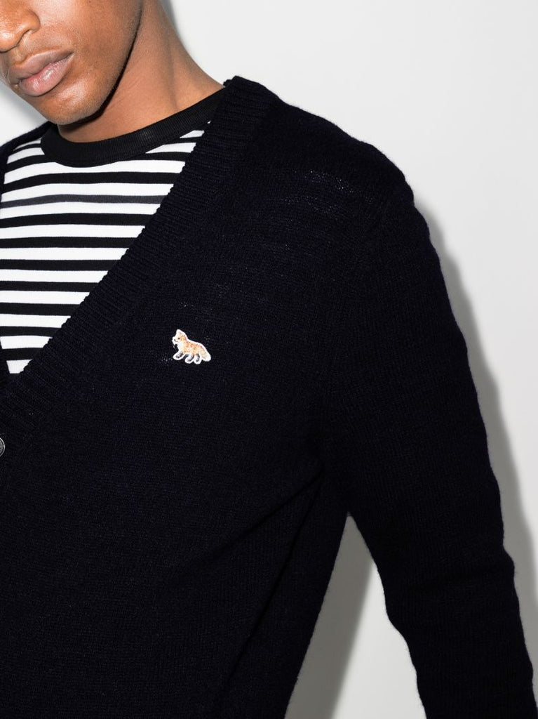 Fox Patch Wool Cardigan
