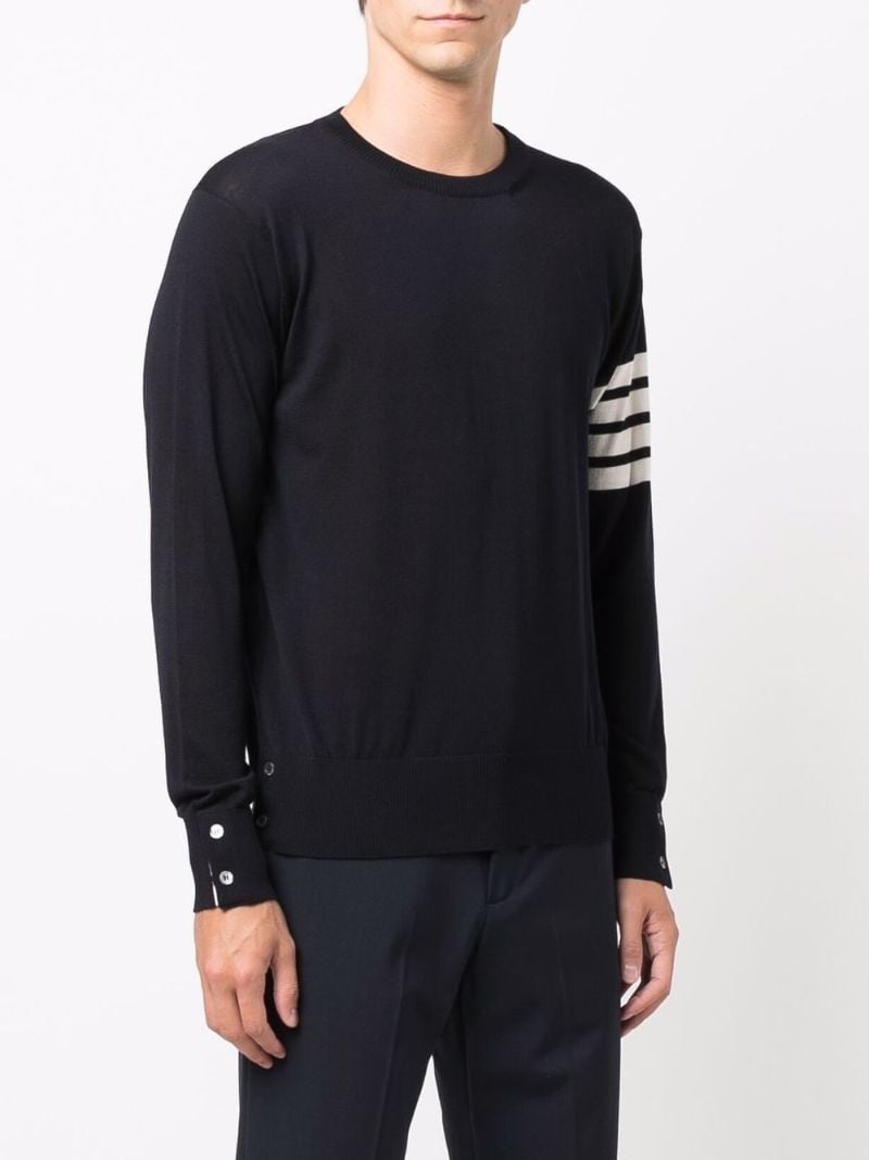 Blue 4-bar Stripe Merino Wool Sweater