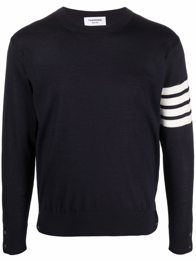 Blue 4-bar Stripe Merino Wool Sweater
