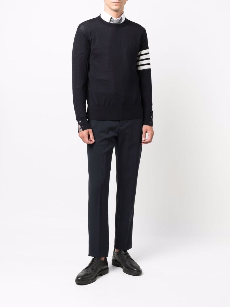Blue 4-bar Stripe Merino Wool Sweater