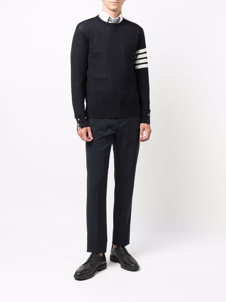 Blue 4-bar Stripe Merino Wool Sweater