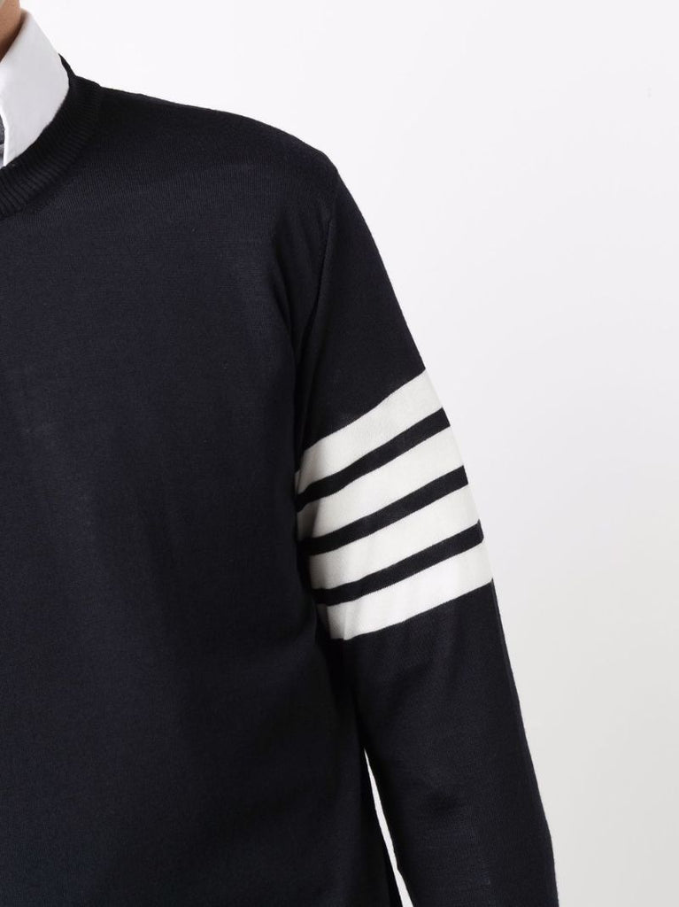 Blue 4-bar Stripe Merino Wool Sweater