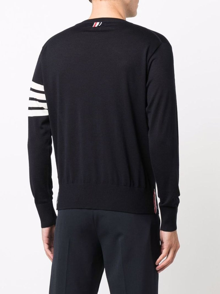 Blue 4-bar Stripe Merino Wool Sweater