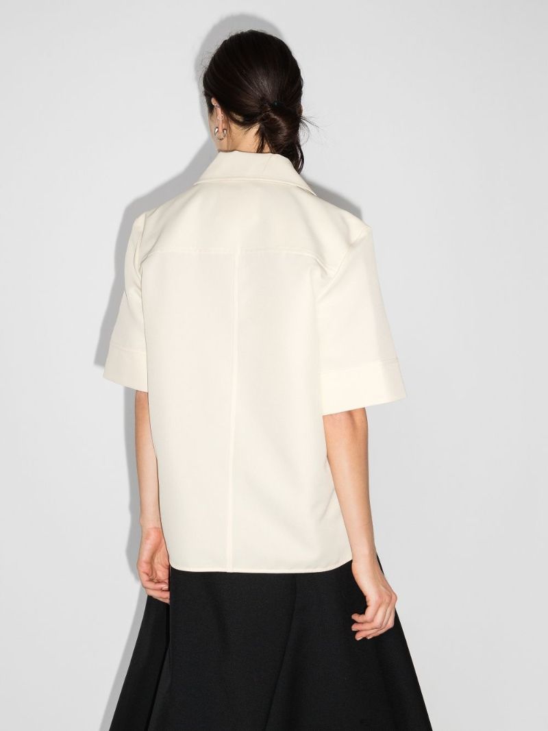 Contrast Button Blouse