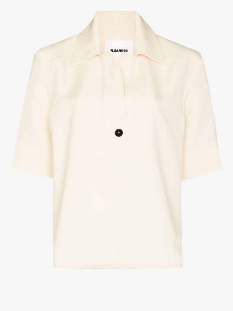 Contrast Button Blouse