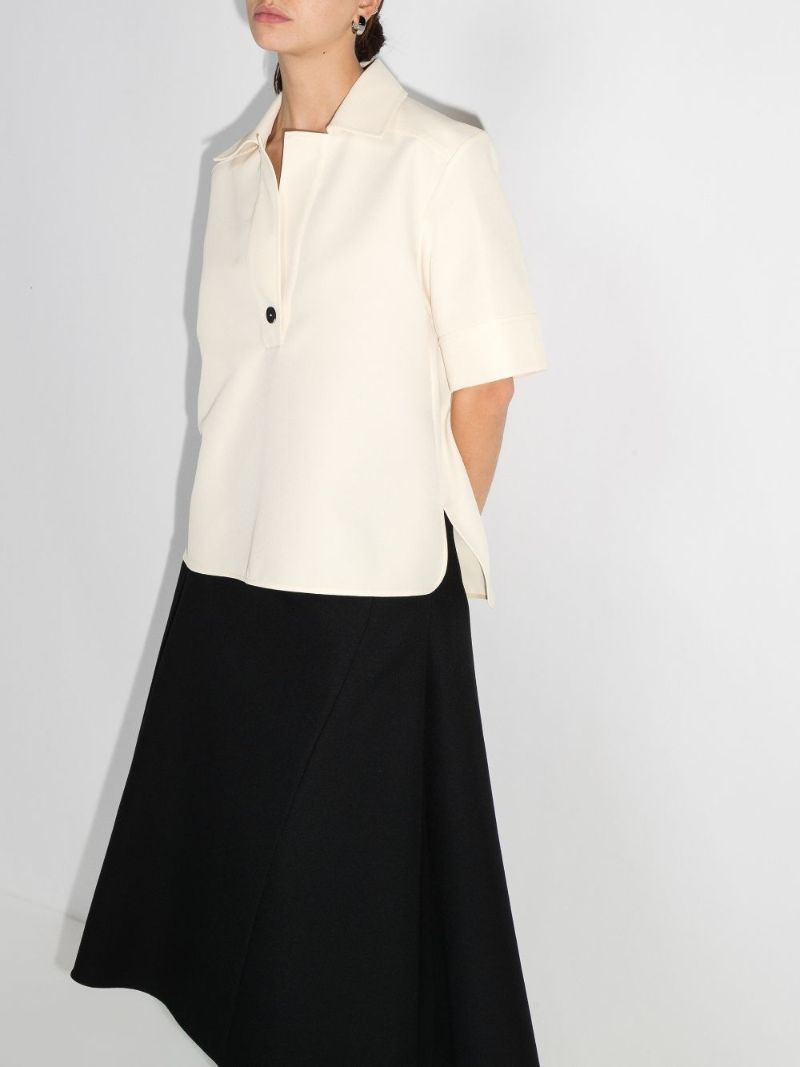 Contrast Button Blouse