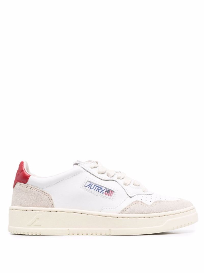 White Medalist Leather Sneakers