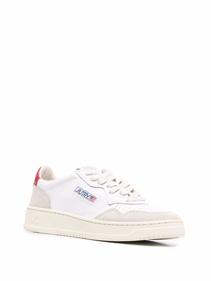 White Medalist Leather Sneakers
