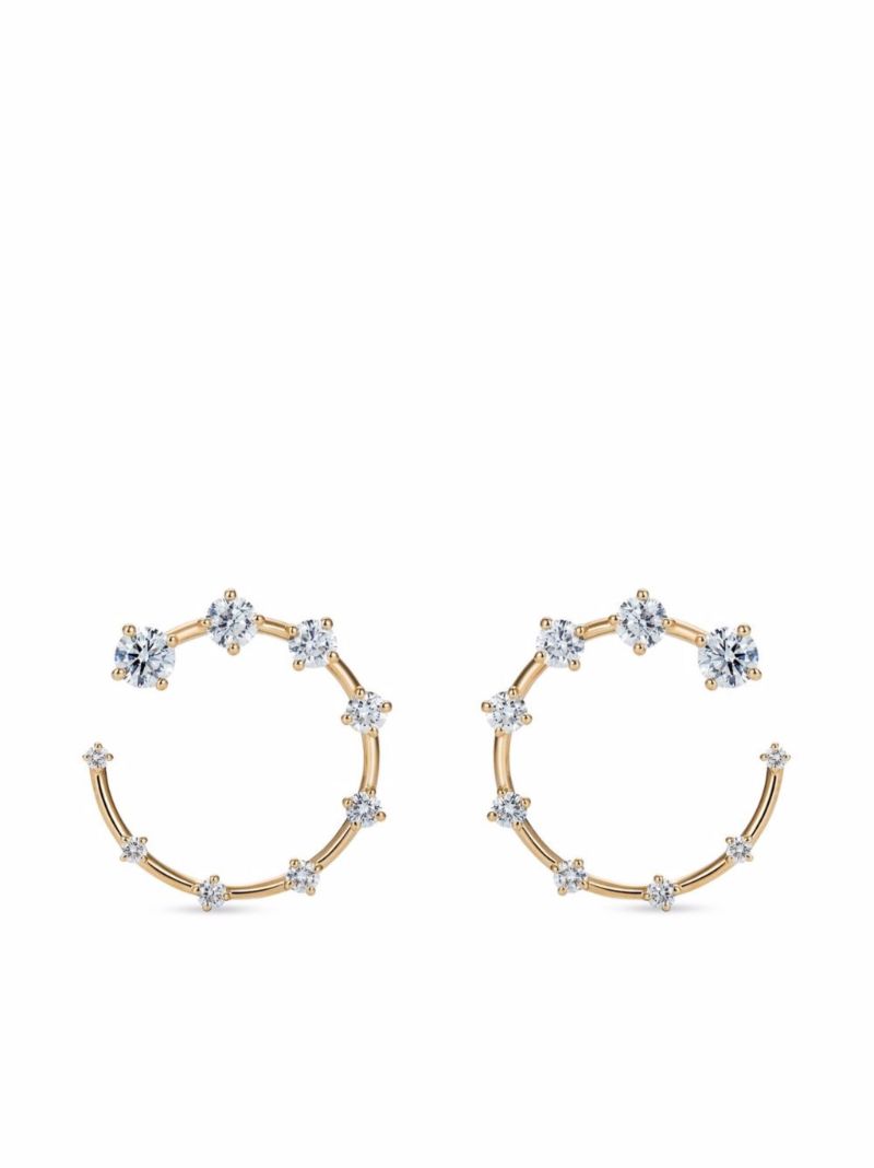 18k Yellow Gold Brilliant Circle Small Diamond Earrings