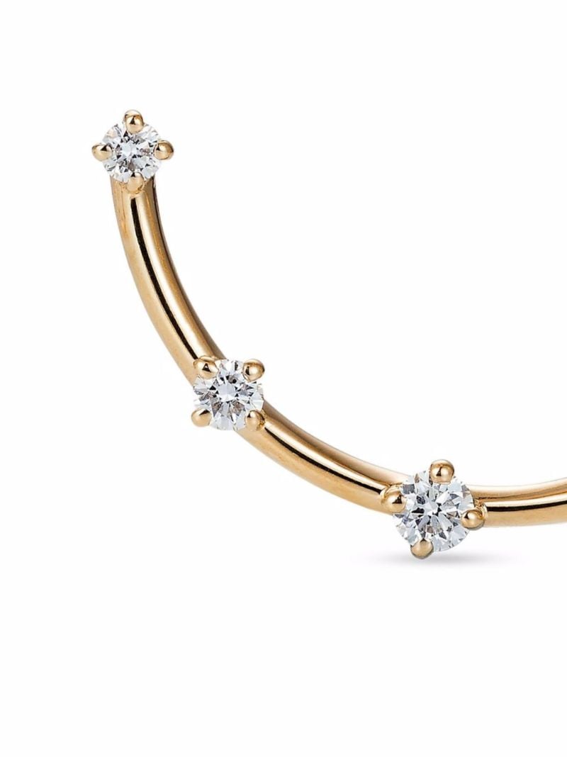 18k Yellow Gold Brilliant Circle Small Diamond Earrings