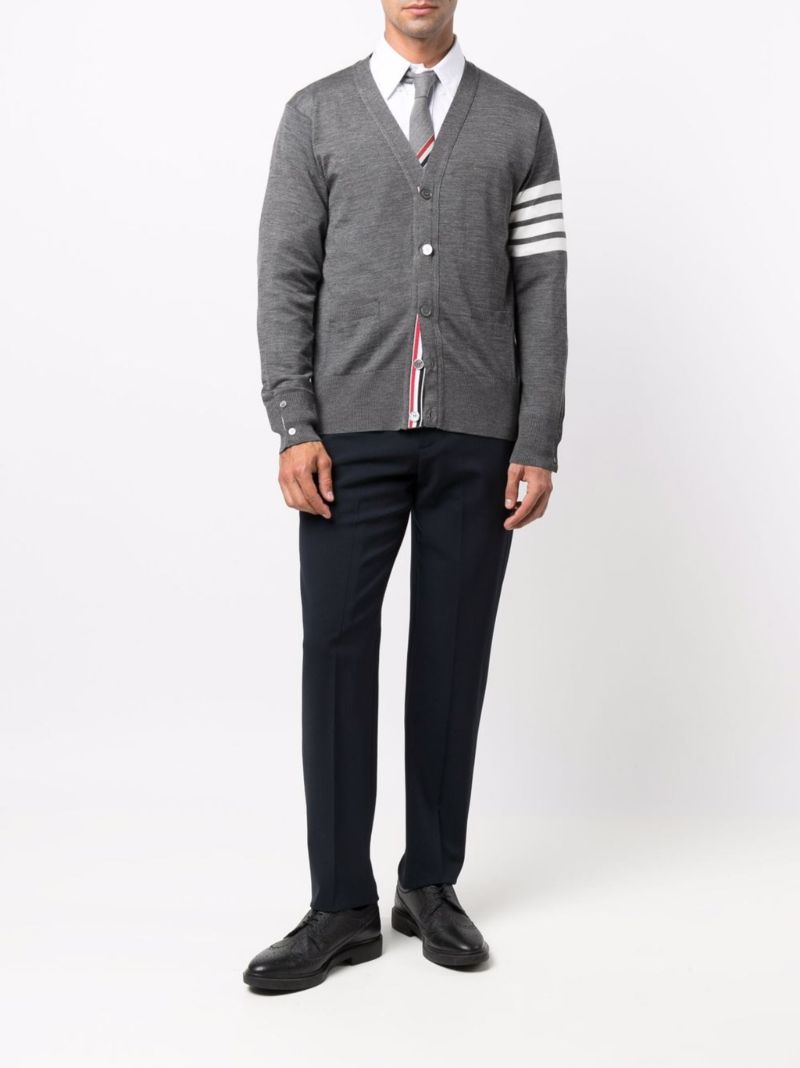 Grey 4-bar Wool Cardigan
