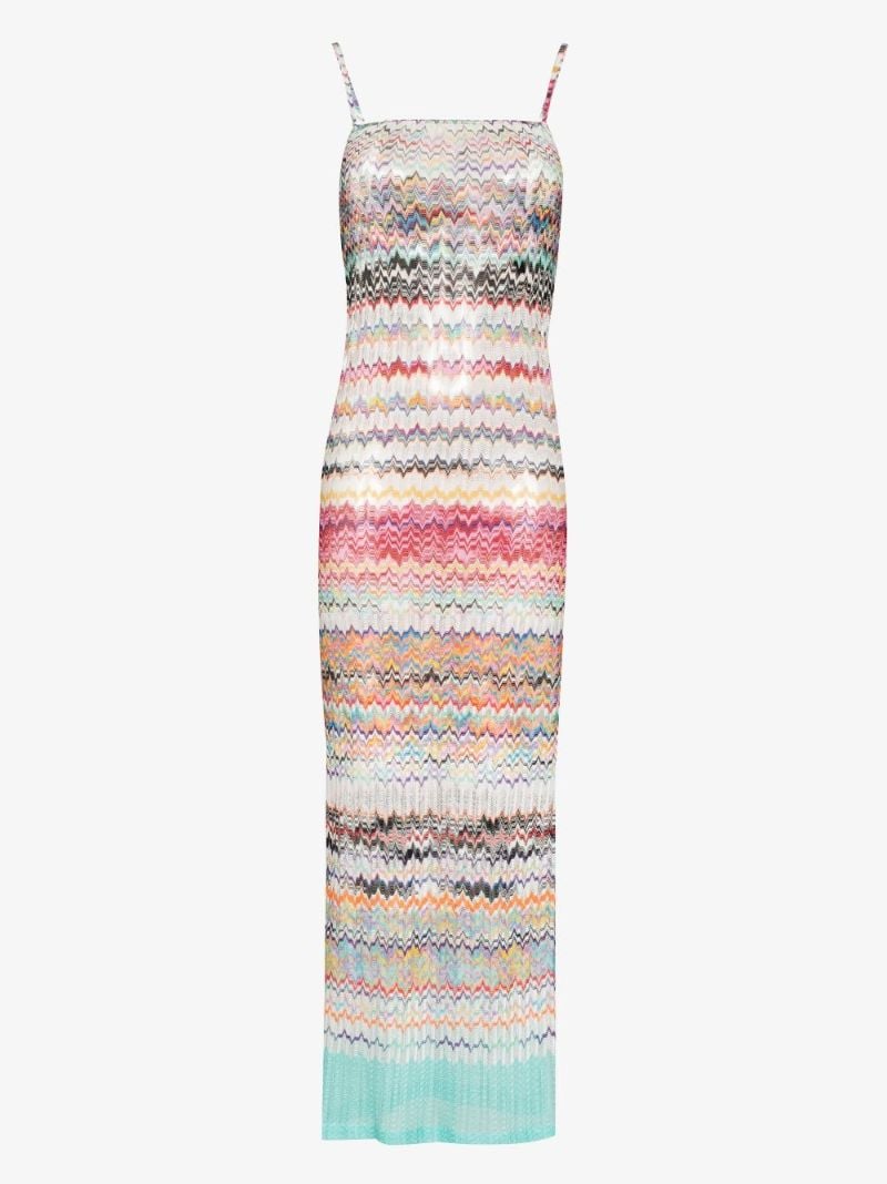 Zigzag Knit Midi Dress